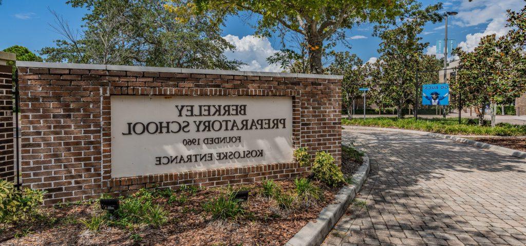 entrance school sign, private school, tampa fla